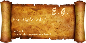 Eke Győző névjegykártya